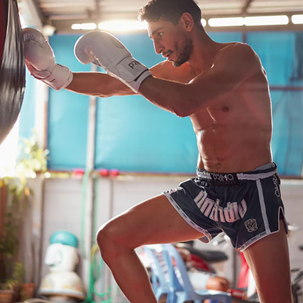 PRIMO FREE FLOW SERIES AZURE DREAMS MUAY THAI SHORTS FITNESS
