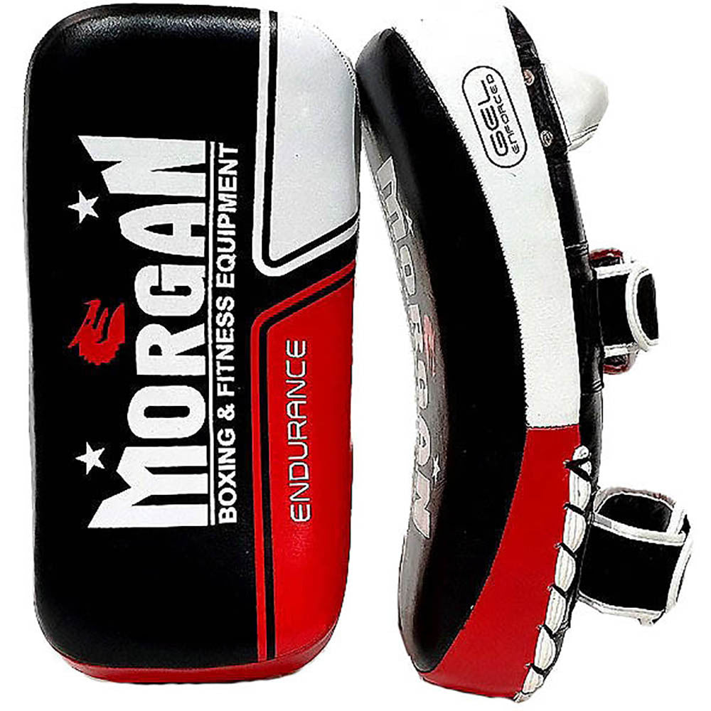 MORGAN ENDURANCE GEL LEATHER CURVED THAI PADS FITNESS