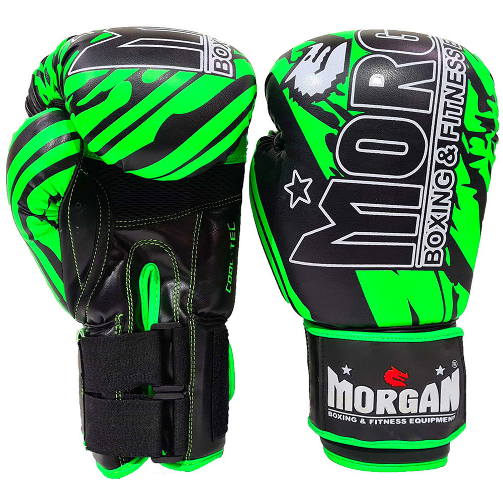 MORGAN SPORTS BKK READY BOXING & MUAY THAI FLURO GREEN GLOVES FITNESS