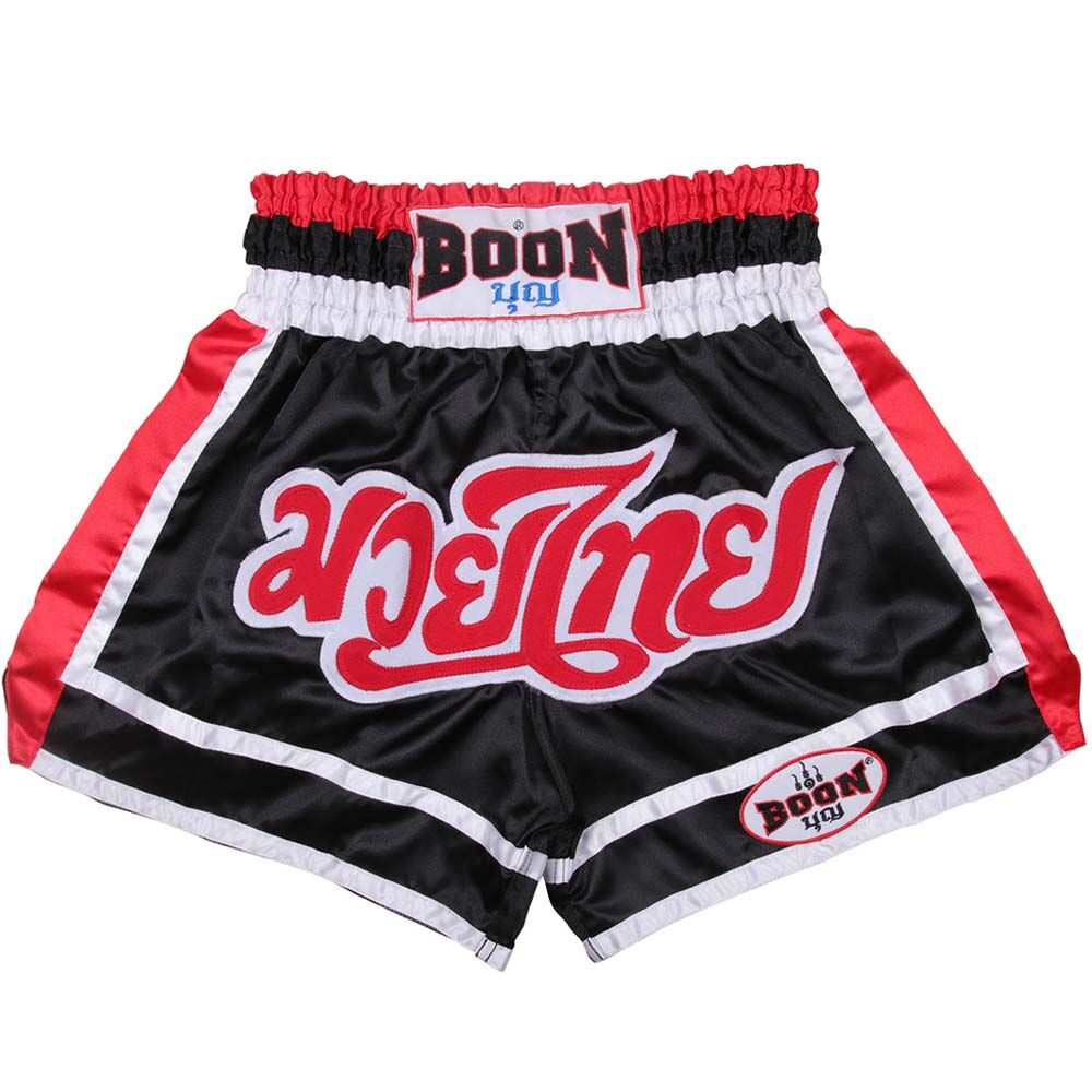 BOON RED/WHITE/BLACK MUAY THAI SHORTS