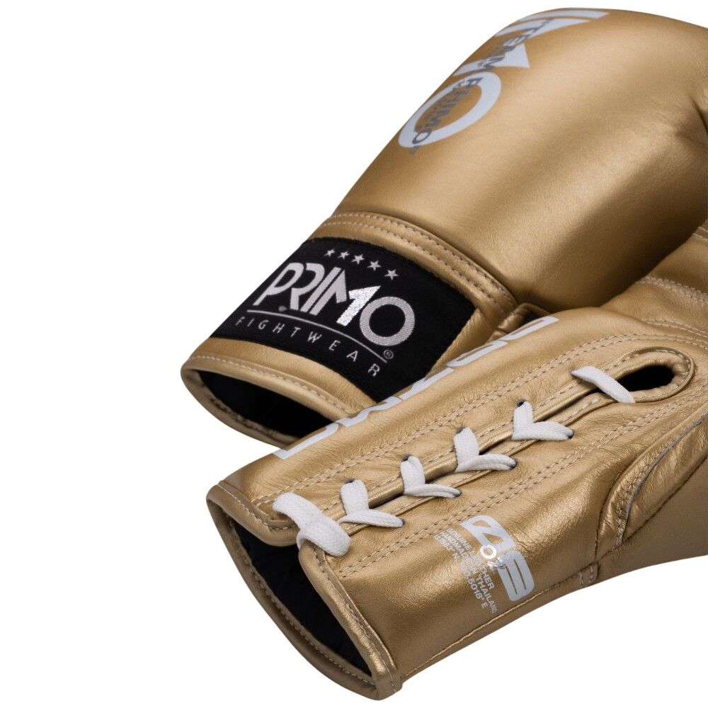 PRIMO MAMBA SERIES GOLD LACE UP BOXING GLOVES FITNESS