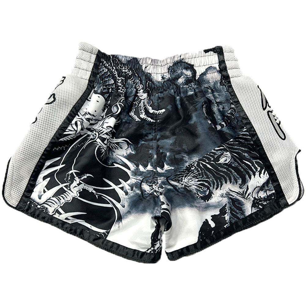 FLUORY ENTER THE DRAGON BLACK MUAY THAI SHORTS FITNESS