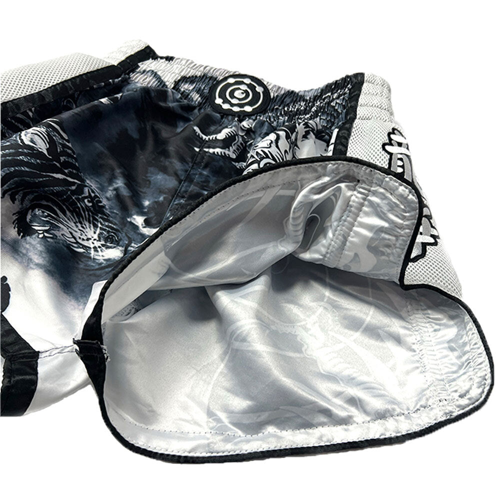 FLUORY ENTER THE DRAGON BLACK MUAY THAI SHORTS FITNESS