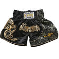 FLUORY DRAGON BLACK/GOLD MUAY THAI SHORTS FITNESS