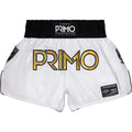 PRIMO MELROSE OG WHITE/GOLD MUAY THAI SHORTS