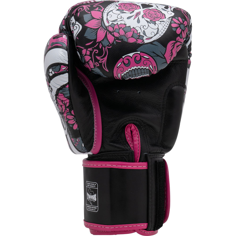 TWINS SKULL TATTOO PINK MUAY THAI GLOVES FITNESS