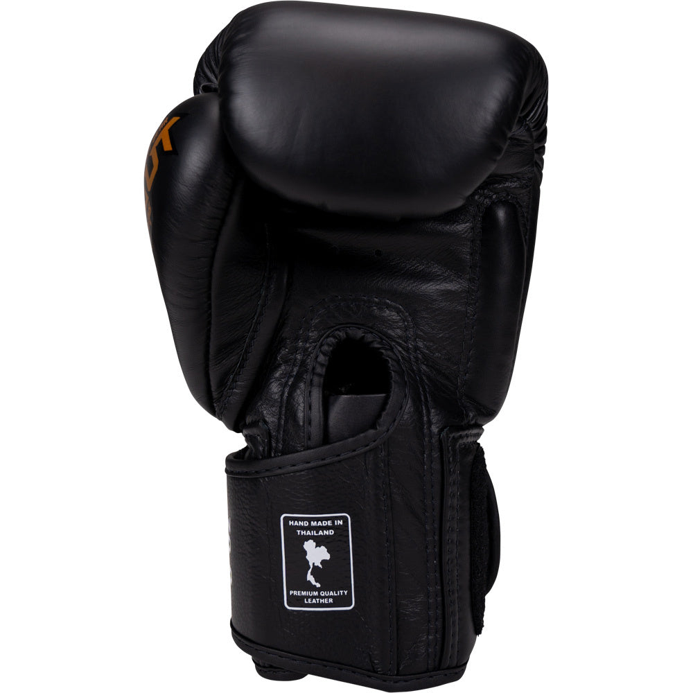 ARWUT FIGHT GEAR BLACK LEATHER MUAY THAI GLOVES FITNESS