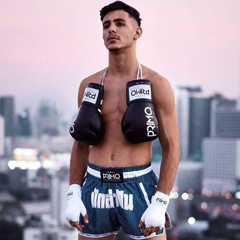 PRIMO FREE FLOW SERIES AZURE DREAMS MUAY THAI SHORTS FITNESS