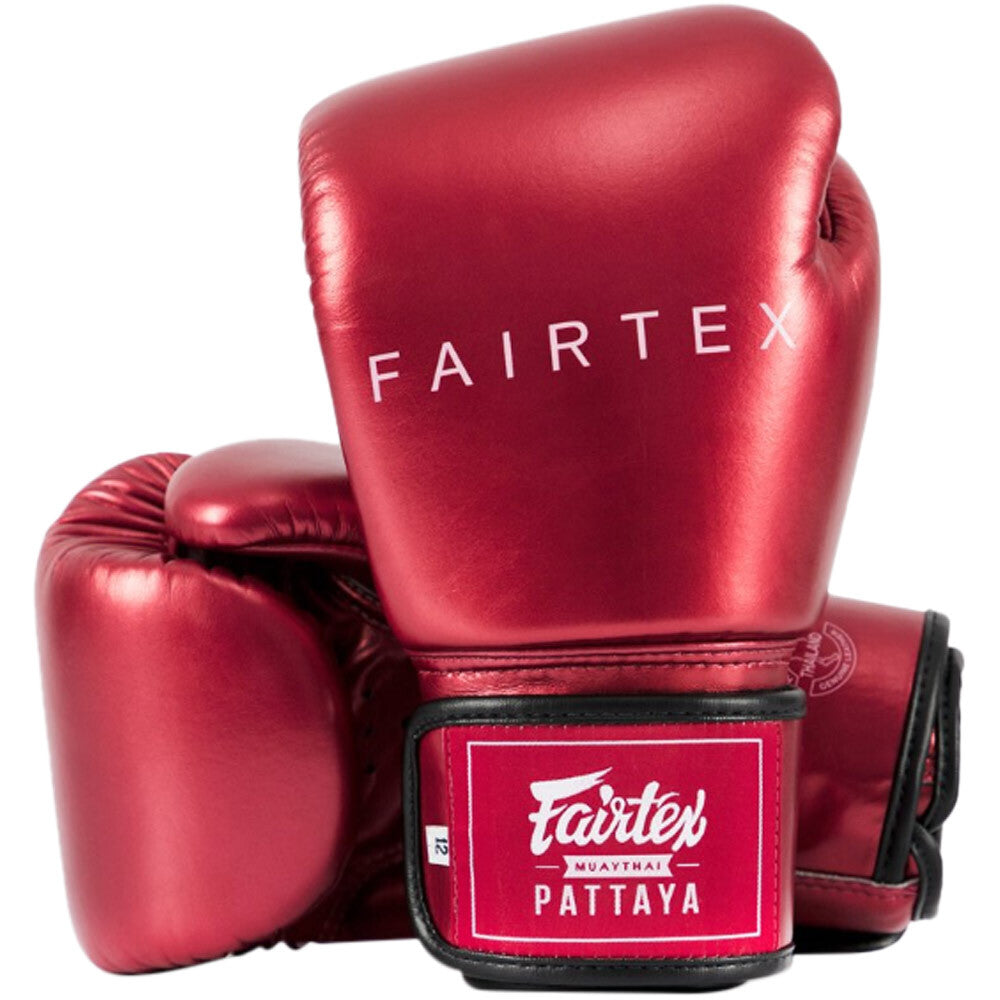 FAIRTEX METALLIC RED MUAY THAI FITNESS GLOVES