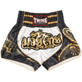 TWINS DRAGON WHITE/BLACK MUAY THAI SHORTS FITNESS