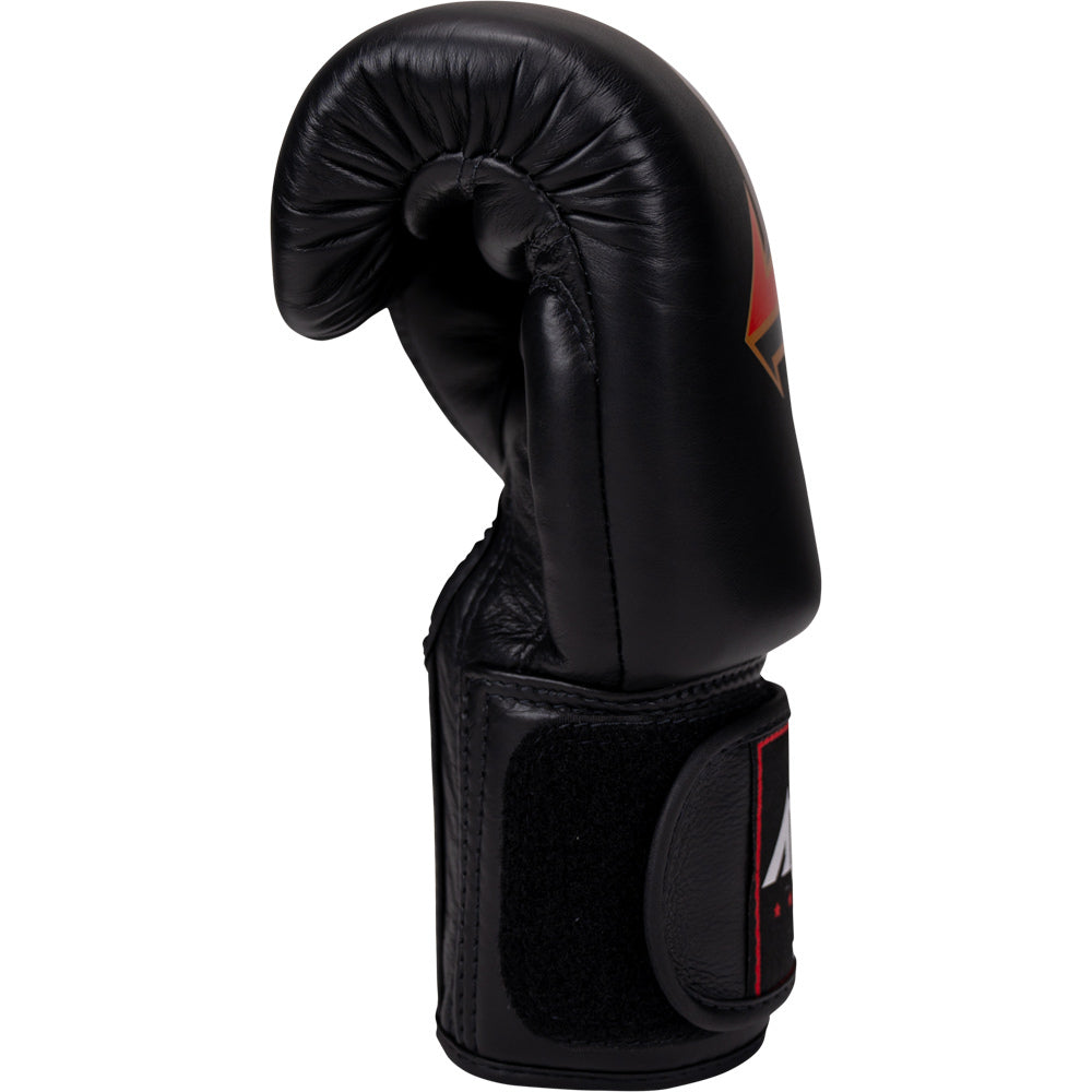 ARWUT FIGHT GEAR BLACK LEATHER MUAY THAI GLOVES FITNESS