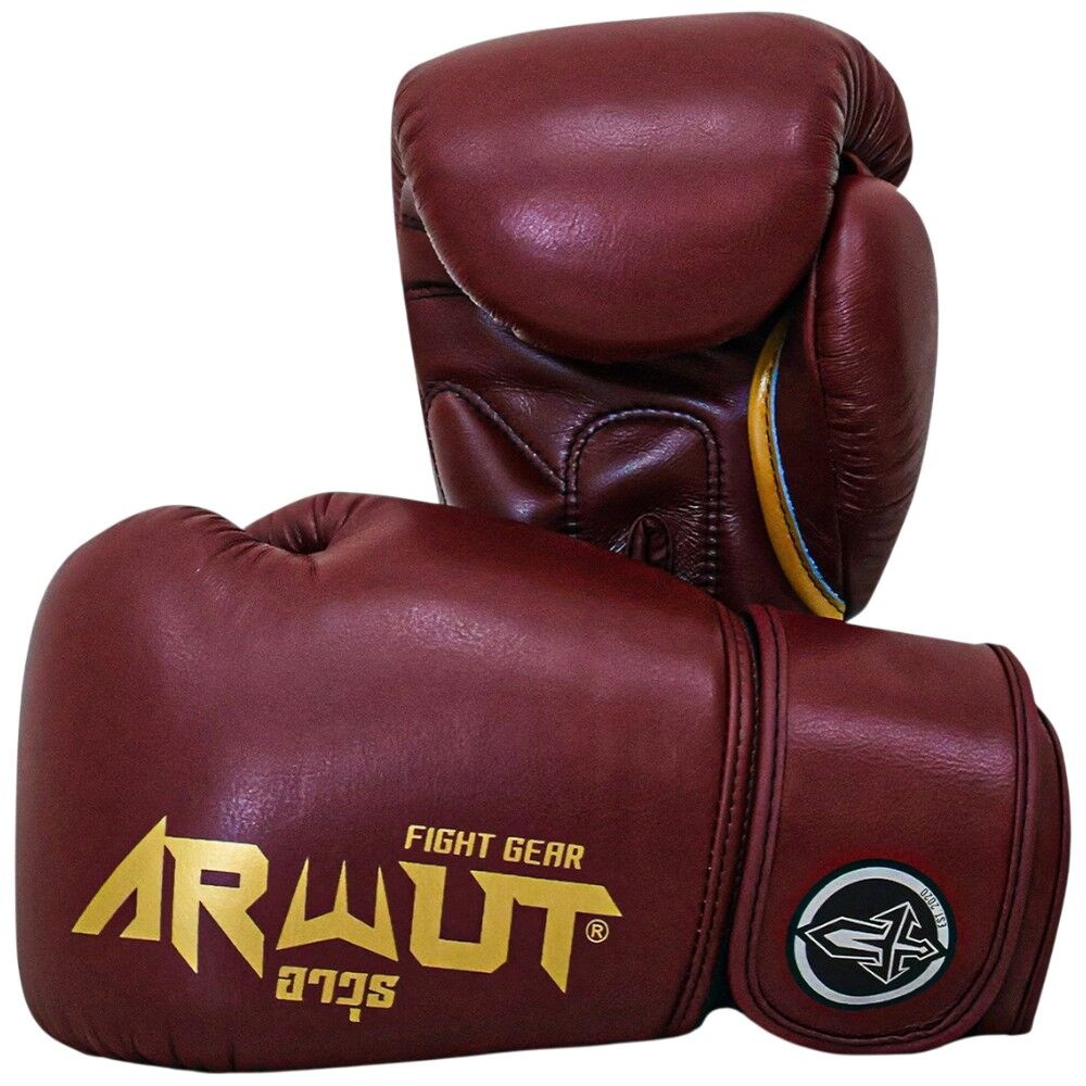 ARWUT FIGHT GEAR BG5 CRIMSON RED MUAY THAI FITNESS GLOVES