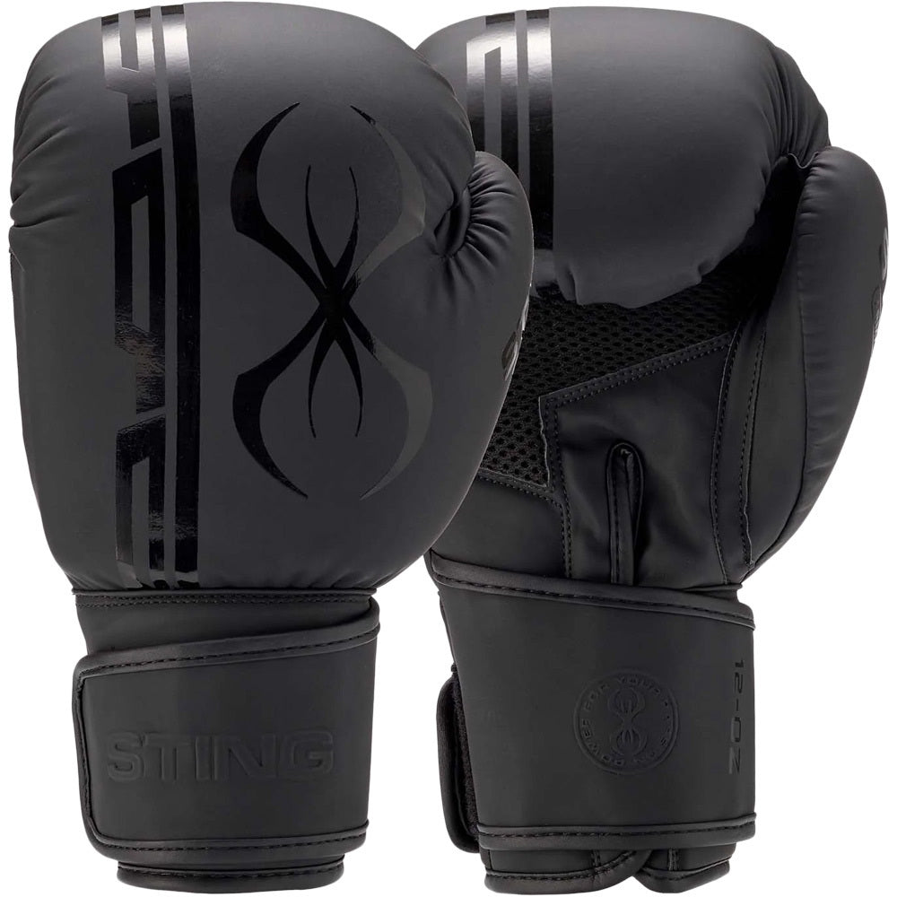 STING ARMAPLUS BLACK/BLACK BOXING GLOVES FITNESS