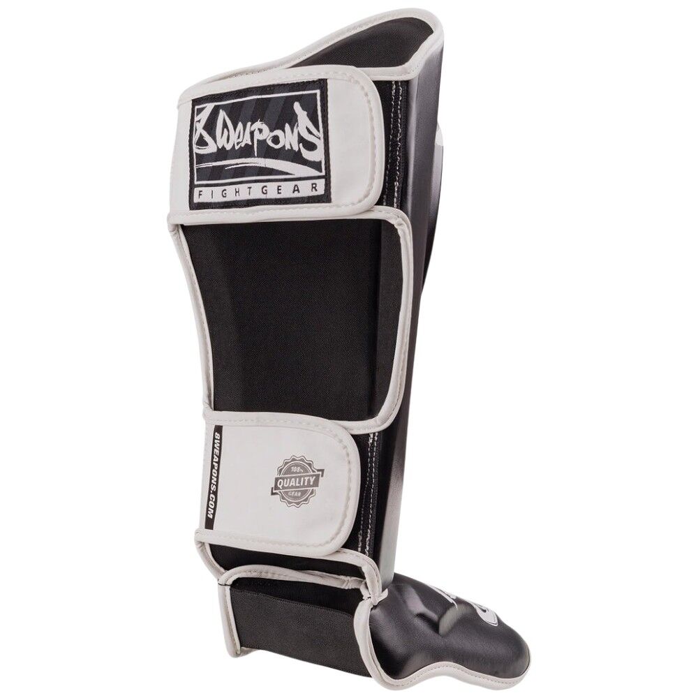 8 WEAPONS UNLIMITED 2.0 BLACK/WHITE SHIN GUARDS FITNESS