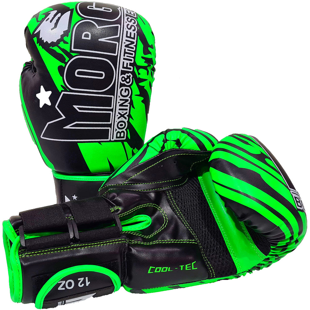 MORGAN SPORTS BKK READY BOXING & MUAY THAI FLURO GREEN GLOVES FITNESS