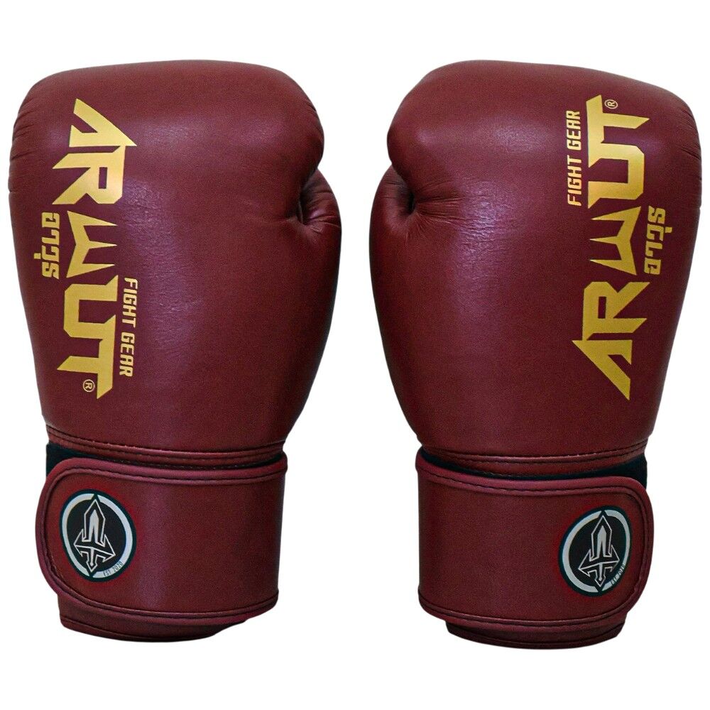 ARWUT FIGHT GEAR BG5 CRIMSON RED MUAY THAI FITNESS GLOVES
