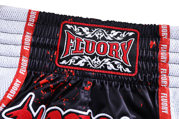 FLUORY BLOODBATH BLACK MUAY THAI SHORTS
