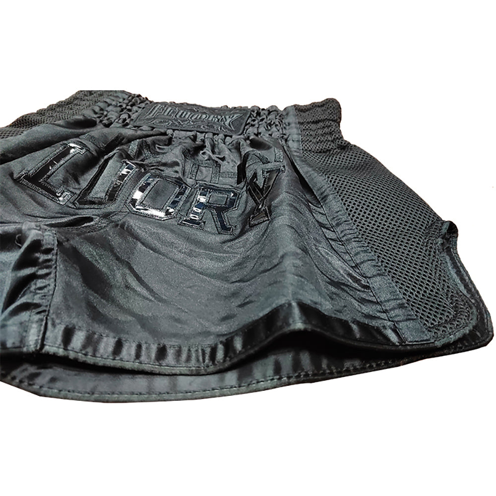 FLUORY CROCODILE BLACK MUAY THAI SHORTS FITNESS