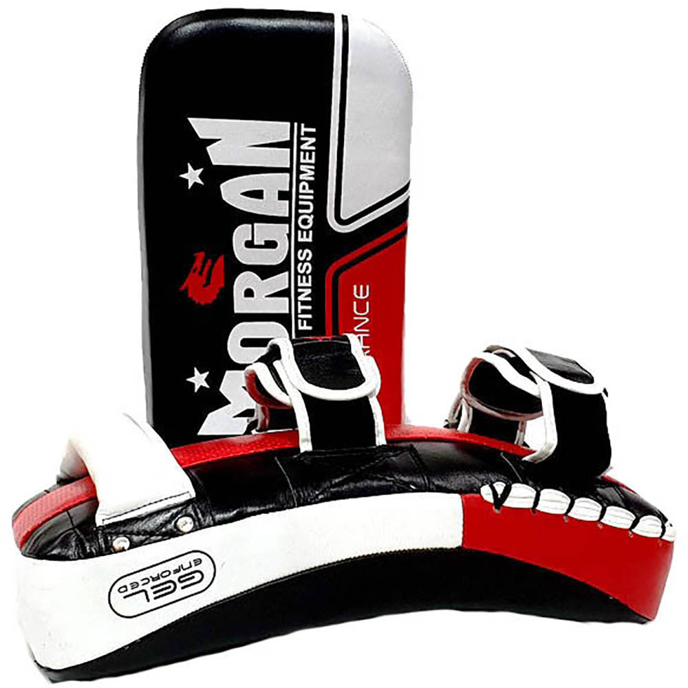 MORGAN ENDURANCE GEL LEATHER CURVED THAI PADS FITNESS