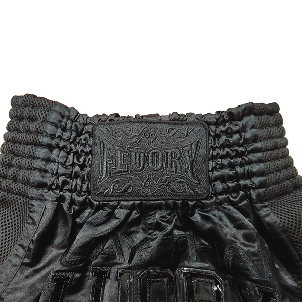 FLUORY CROCODILE BLACK MUAY THAI SHORTS FITNESS