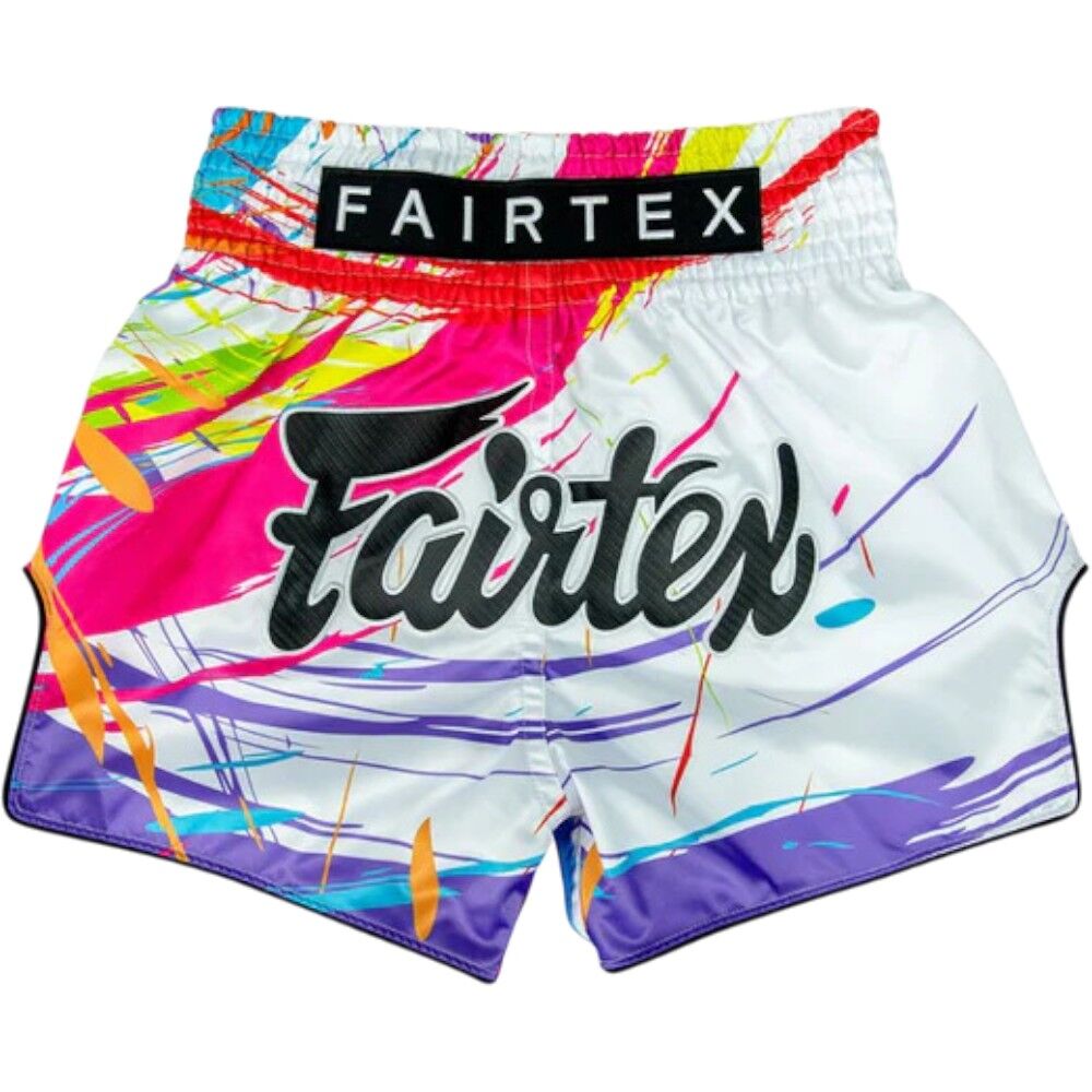 FAIRTEX WORLD MUSIC WHITE MUAY THAI FITNESS SHORTS