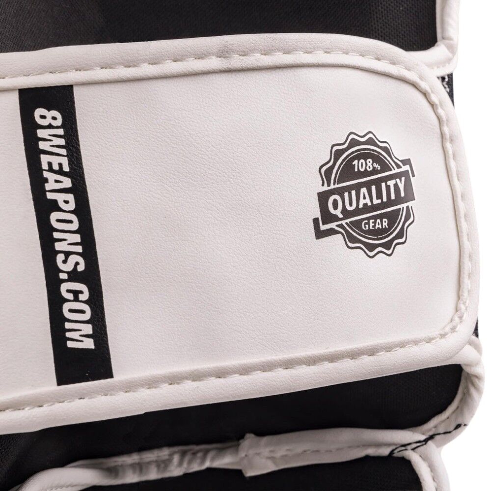 8 WEAPONS UNLIMITED 2.0 BLACK/WHITE SHIN GUARDS FITNESS