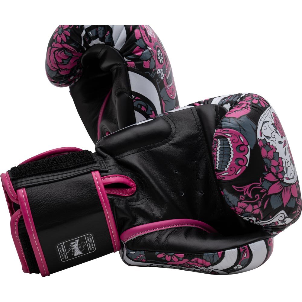 TWINS SKULL TATTOO PINK MUAY THAI GLOVES FITNESS