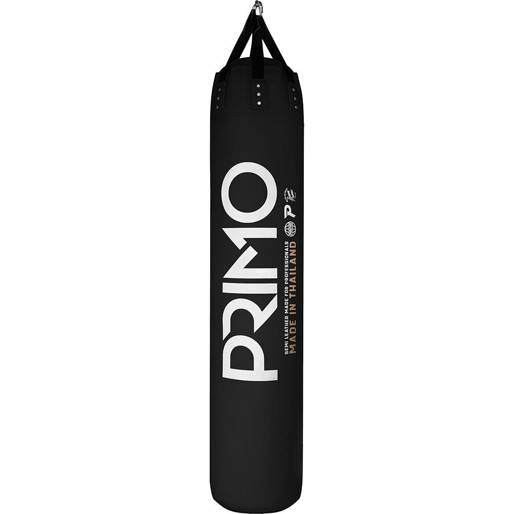 PRIMO 6FT EMPTY BLACK SEMI-LEATHER HEAVY PUNCHING BAG FITNESS