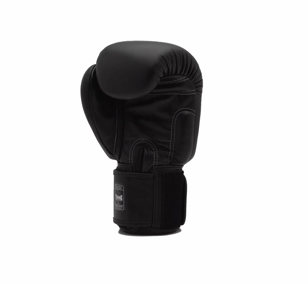 TWINS BLACK VELCRO MUAY THAI BOXING GLOVES FITNESS